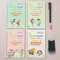 Livre Magique Réutilisable avec Sillon d'Écriture pour l'Alphabet Arabe – Cahier d'Apprentissage et Jouet de Calligraphie pour Enfants