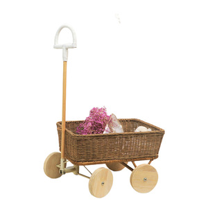 Nordischer Kinder-Spielzeugwagen Natürlicher Rattan-Plüschtier-Aufbewahrungskorb Kinder-Outdoor-Trolley - Product Image 5
