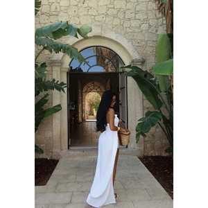 Robe de soirée blanche sans bretelles à nouer - Product Image 1