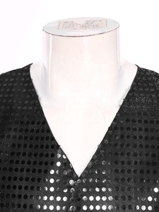 Mens Women Unisex <b>Party</b> Stage Performance Costumes Manufacturer Glittery <b>Sequins</b> Vest V Neck Waistcoat <b>Top</b> Jacket Dance Carnival - Product Image 4
