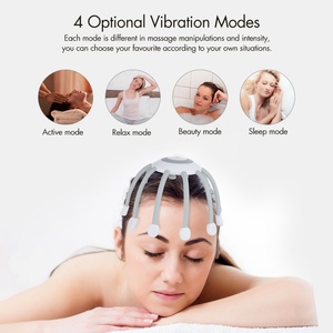 Masseur rechargeable pour le cuir chevelu avec 10 griffes vibrantes, 4 modes, conçu pour soulager le stress - Product Image 1
