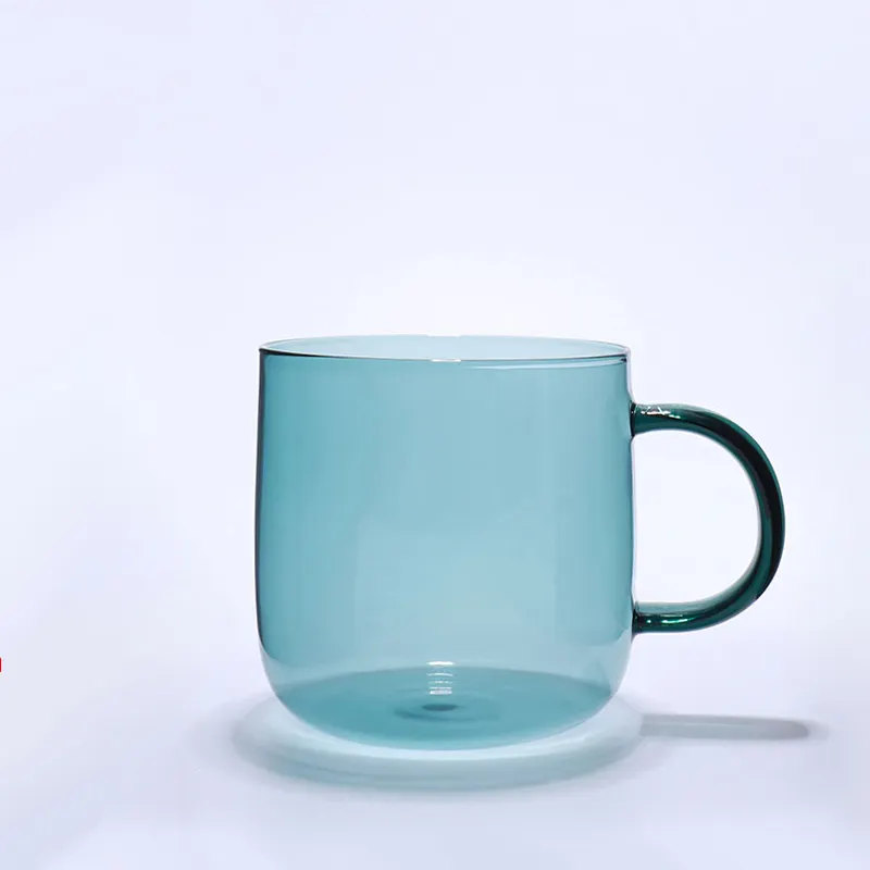 新しいデザインカスタムデカールドリンクウェアホウケイ酸ガラスコーヒーマグガラスティーカップギフトセット耐熱コーヒーマグ