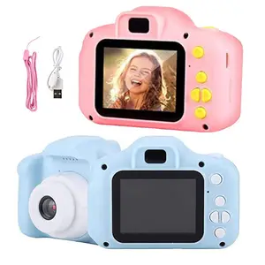 Mainan Digital anak, kamera foto layar tampilan 2.0 inci dengan filter dan stiker foto