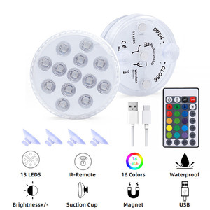 Đèn Led Chìm Trong Bể Bơi <span class=keywords><strong>RGB</strong></span> Chống Nước Có Thể Sạc Lại Với Điều Khiển Từ Xa - Product Image 4