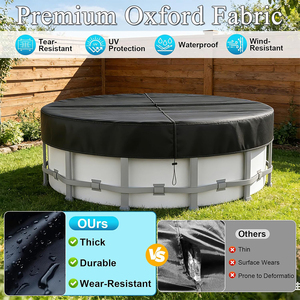 Cubierta Redonda para Piscina Inflable de 12 Pies, Resistente al Desgarro, al Polvo, al Viento y al Agua, Fabricada <span class=keywords><strong>con</strong></span> <span class=keywords><strong>Tela</strong></span> Oxford 210D 420D 600D - Product Image 5