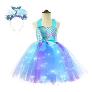 Disfraz de Sirena Pastel para Niñas con Luces LED, Vestido Tutú de Verano para Halloween - Product Image 5