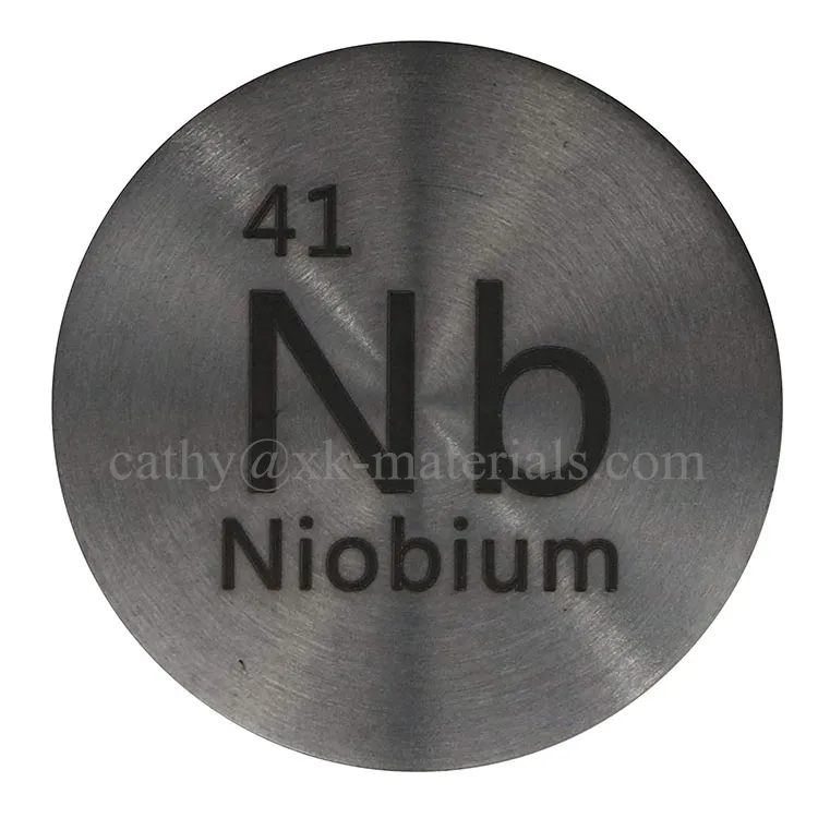 Niobium (Nb) Produk Baru 24.26X1.75Mm 99.95% Target Niobium Murni untuk Koleksi