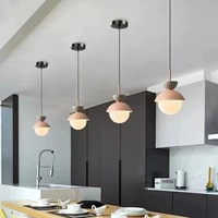Éclairage moderne nordique décoration de la maison lustre Led Macaron boule de verre lampe suspendue de chevet