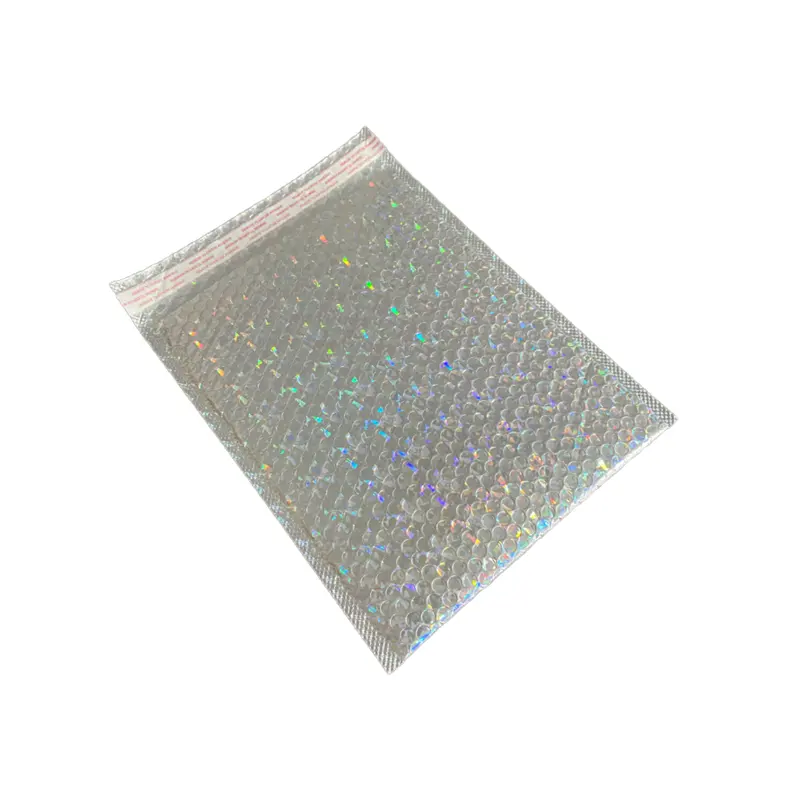 Laser Aluminum Mailing Bubble Envelopes Recyclable Courier Bags Logo Custom Metallic Padded Pouches Foil Bubble Mailers