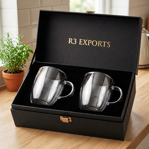Tasse à café/thé en borosilicate de 350 ml, faite à la main, avec logo personnalisé, pour cadeaux d'entreprise et kits de bienvenue promotionnels - Product Image 5