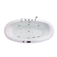 Vente en gros Baignoires autoportantes modernes en acrylique pour bateaux Baignoires autoportantes ovales en béton propres pour le massage par trempage des hôtels Approvisionnement en Chine