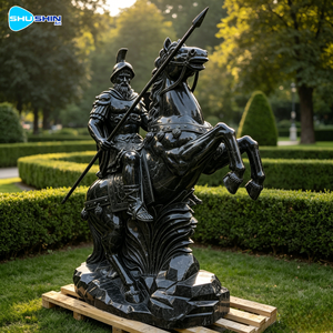 Statua Antica di Grandi Dimensioni, Famosa Scultura in Marmo di Soldato a Cavallo, Realizzata a Mano su Misura per Giardini Esterni, Templi e Paesaggi - Product Image 4