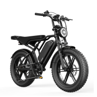 Vélo électrique Mokwheel Style Long Range Fat Tire 750W, cadre métallique, vitesse réglable via application, léger, style rétro, type cyclomoteur.
