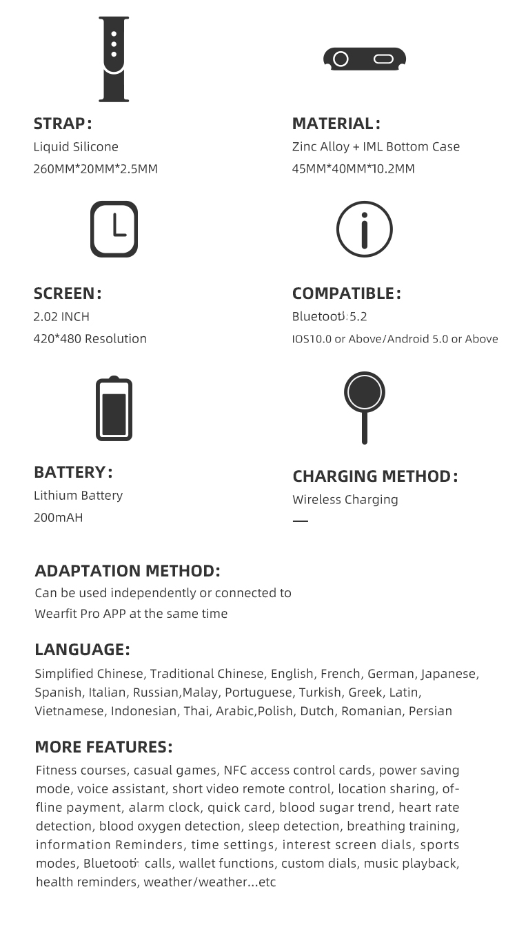 HW8 Ultra Smart watch 8 Wireless charger GS8 reloj inteligente S8 Max N8 H10 Ultra Series 8 With NFC HW8 Ultra smartwatch