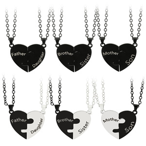 Nuova Collana con Ciondolo a Cuore in Acciaio Inossidabile Bianco <span class=keywords><strong>e</strong></span> Nero per <span class=keywords><strong>Padre</strong></span> <span class=keywords><strong>e</strong></span> <span class=keywords><strong>Figlia</strong></span>/Madre <span class=keywords><strong>e</strong></span> Figlio/S fratelli 2026 - Product Image 1