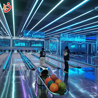 LJ Factory Wholesale 2 Lanes Mini Bowling Complete Set Machine Professional Parent-Child Kids Bowling Lane Equipment Glow/USBC