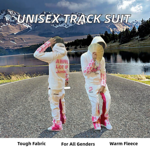 Survêtement d'hiver en polaire unisexe de haute qualité, tenue décontractée à capuche avec logo personnalisé pour hommes, femmes et enfants, vente d'usine-taille XL - Product Image 2