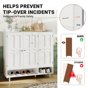 Moderno Armario de Almacenamiento de Zapatos de Madera de Gran Capacidad con Estante Inferior Abierto y Área de Exhibición Superior, a Prueba de Polvo y Ecológico para Sala de Estar - Product Image 5