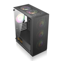 Casing Komputer Gaming Tower M-ATX Mesh Hitam Berkualitas Tinggi, Casing Komputer Kantor, Casing PC Desktop