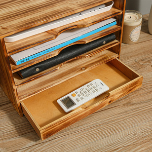 Wooden Office Organizer Multi Layer <b>Desk</b> Storage Box Rectangle Freestanding Neatening Storage Drawer <b>Shelf</b> - Product Image 3