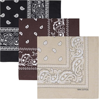 Bandana katun paisley warna-warni dengan desain custom, logo custom, multifungsi, dan desain custom untuk syal leher