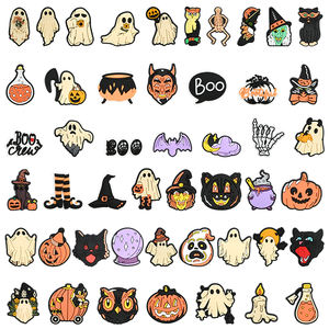 Papacharms nouveau Halloween fantôme et citrouille chaussures breloques en caoutchouc souple décoration de chaussures ornements à la mode sabot décoration - Product Image 2