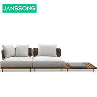 Ensemble de canapés de loisirs pour Patio de jardin, meubles d'extérieur de luxe, canapé de jardin en bois, canapé de balcon de loisirs d'extérieur