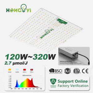 Hongyi <span class=keywords><strong>120W</strong></span> 180W 240W 320W Bảng điều khiển lượng tử dẫn phát triển ánh sáng quang phổ đầy đủ + IR PPE 2.7umol/J phát triển đèn cho tăng trưởng thực vật trong nhà - Product Image 1