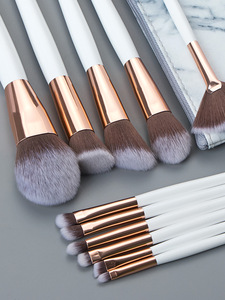 2025 Best-seller 11 pièces ensemble de pinceaux de maquillage Portable Simple Logo personnalisé pinceau de maquillage <span class=keywords><strong>Sexy</strong></span> marque privée marbre Texture sac de maquillage - Product Image 5