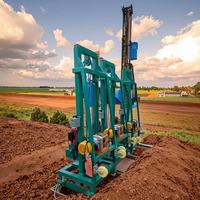 Machine de forage de sol puissante à prix avantageux, moteur électrique, boîte de vitesses, roues, petite foreuse de puits d'eau portable, en vente