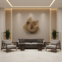 Sculptures murales en bois sur mesure, décorations géométriques paramétriques à grande échelle en bois |   Murs en bois massif ondulés pour hôtel