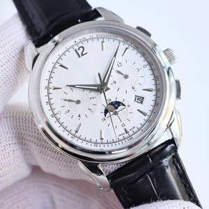 Reloj Mecánico de Lujo para Hombre y Mujer, Cristal de Zafiro, Fecha, Fase Lunar, Luminoso, Resistente al Agua, Esfera Blanca, Correa Negra, ¡Oferta! - Product Image 3