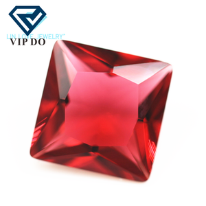 Gema cuadrada de cristal sintético, cristal sintético de corte cuadrado, Gema de cristal rojo rubí, <span class=keywords><strong>color</strong></span> rosa, K9 - Product Image 2