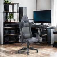 Chaise de bureau et de gaming moderne en similicuir PU, pivotante, de luxe, avec appui-tête et soutien lombaire, idéale pour la maison et le bureau