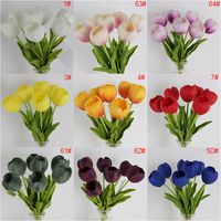 Fleurs artificielles de tulipes décoratives, tige unique en bourgeon, tulipe pour fête de mariage, bureau, décoration de la maison, décor de fête