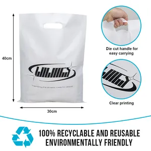 طباعة مخصصة صديقة للبيئة مقبض بلاستيكي مقبض متجر التعامل مع حقيبة تسوق بلاستيكية