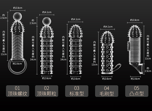 Nuovo stile coppia gioco sexy giocattoli soft feeling TPE crystal preservativo maschile - Product Image 6