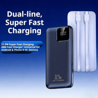 Batterie externe 10000 mAh pour l'extérieur, charge rapide 22,5 W, avec écran LED, pour une utilisation portable en extérieur