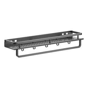 Étagère murale de rangement en acier au carbone, multi-niveaux, sans perçage, pour cuisine et salle de bain, style moderne minimaliste - Product Image 5