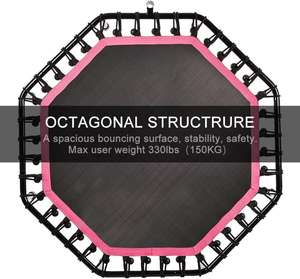 Mini trampolín silencioso de 48 pulgadas con manillar ajustable, red protectora, trampolín elástico duradero para Fitness para adultos, uso en interiores - Product Image 4