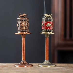 Prix usine <span class=keywords><strong>Bull</strong></span> Brûleur D'encens Rotatif <span class=keywords><strong>Zen</strong></span> Ligne Encens Encensoir Titulaire Boeufs Haute Style Ancien Alliage Décoration. Ménage - Product Image 1