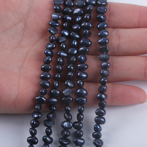 ขนาด5-6มม. สายสั้นสีเทาเข้มย้อมสีไข่มุกบาโรก7นิ้วสำหรับทำเครื่องประดับ18ซม. - Product Image 5