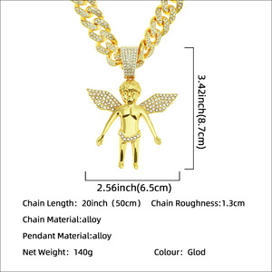 Collier Pendentif Ange Géométrique 2026 Personnalisé Style Hiphop Rap pour Hommes en Alliage Bijoux de Mode Vente en Gros - Product Image 4