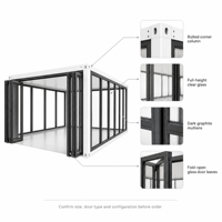 Abri de voiture/garage pour 1-2 véhicules, design moderne personnalisé avec verre sur quatre côtés, luxe haut de gamme, installation facile