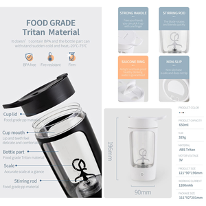 Batidora de Proteínas Eléctrica Recargable por USB de 600 ml, Estilo Americano, Portátil, Resistente al Agua, para Gimnasio - Product Image 3