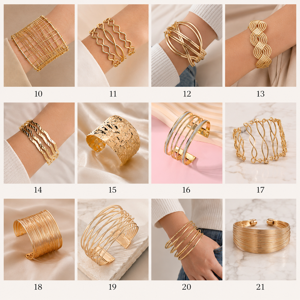 Cuff Bracelets 10 to 21