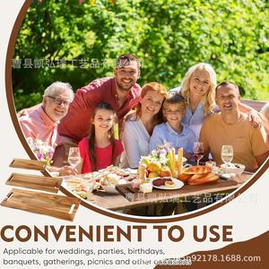 Simple wooden cutting board, party and gathering <b>large</b> capacity snack <b>tray</b>, fruit platter, bread and ham cutting board - Product Image 3
