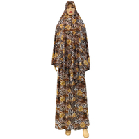 Ensemble deux pièces pour femmes musulmanes, jupe en jersey soyeux à imprimé floral, vêtements de prière islamiques, hijab, abaya, robe, modèle Dubaï