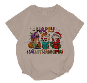 High Quality <strong>Teen</strong> Children's Clothing Boys and Girls OMG Santa Printed Romper Kids White Bubble <strong>Onesie</strong> - Product Image 2