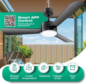 Hiện đại 36 "LED quạt trần với ánh sáng di động điều khiển từ xa 3 cánh quạt cho trong nhà & Ngoài trời cắm trại sử dụng 220V Điện áp đầu vào - Product Image 2